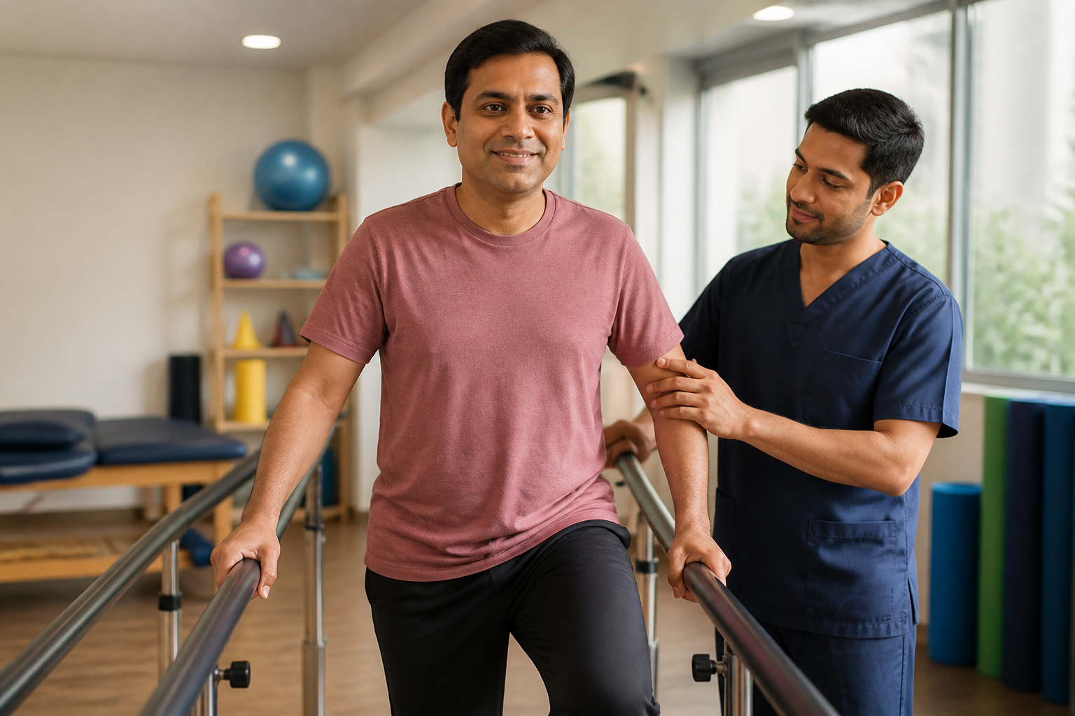 Patient in physiotherapy for nerve recovery