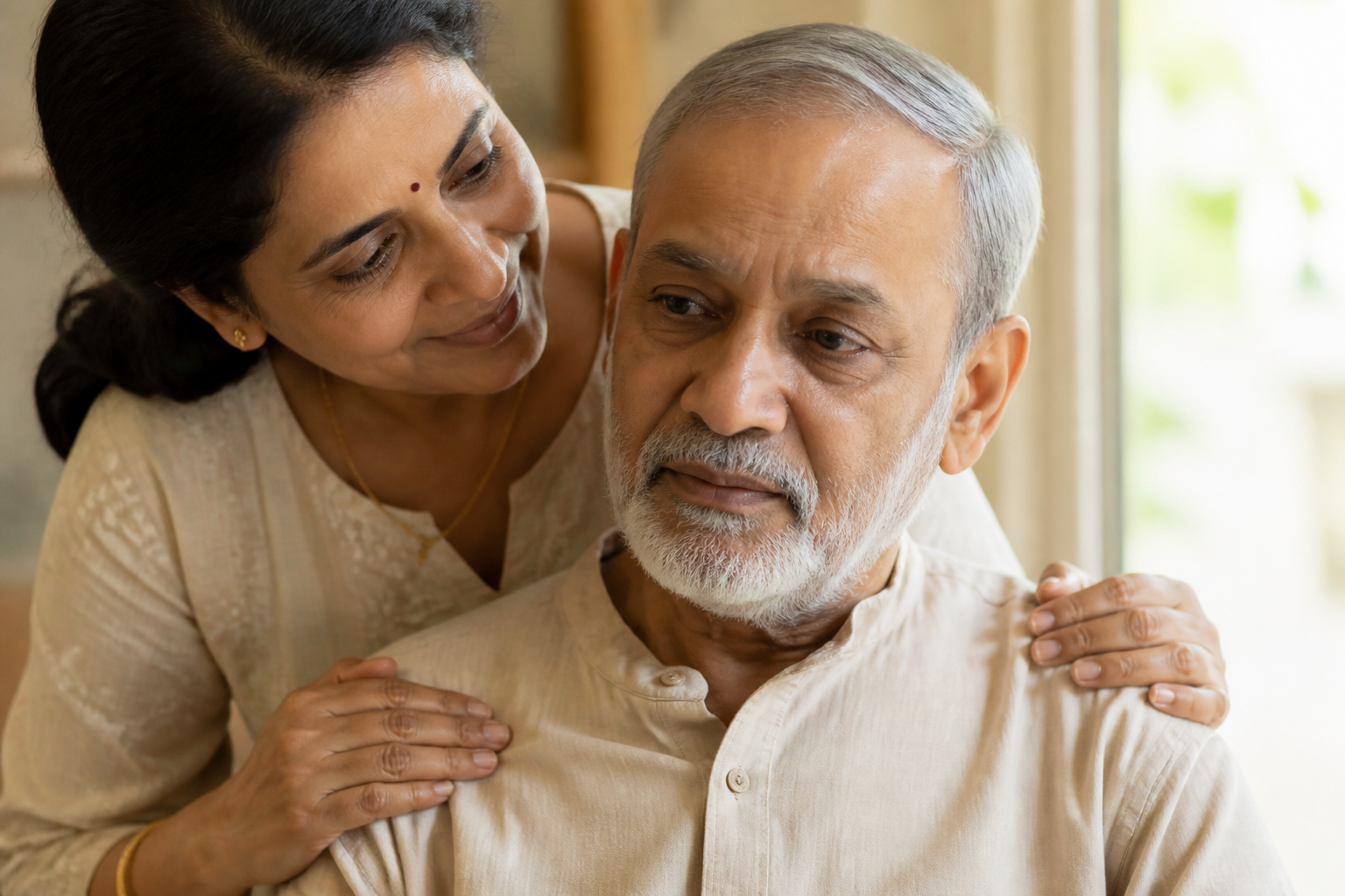 Caregiver supporting a family member at home